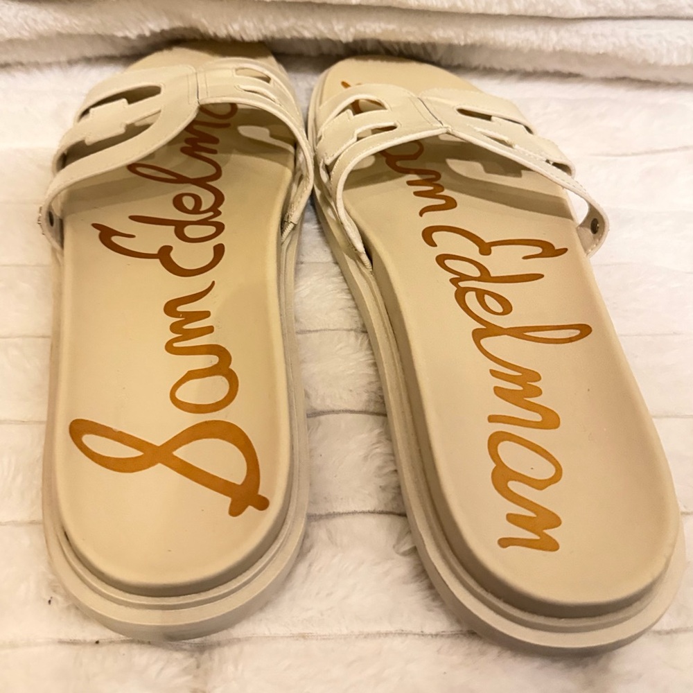 Sam Edelman Cream Slide Sandals - Picture 4 of 6